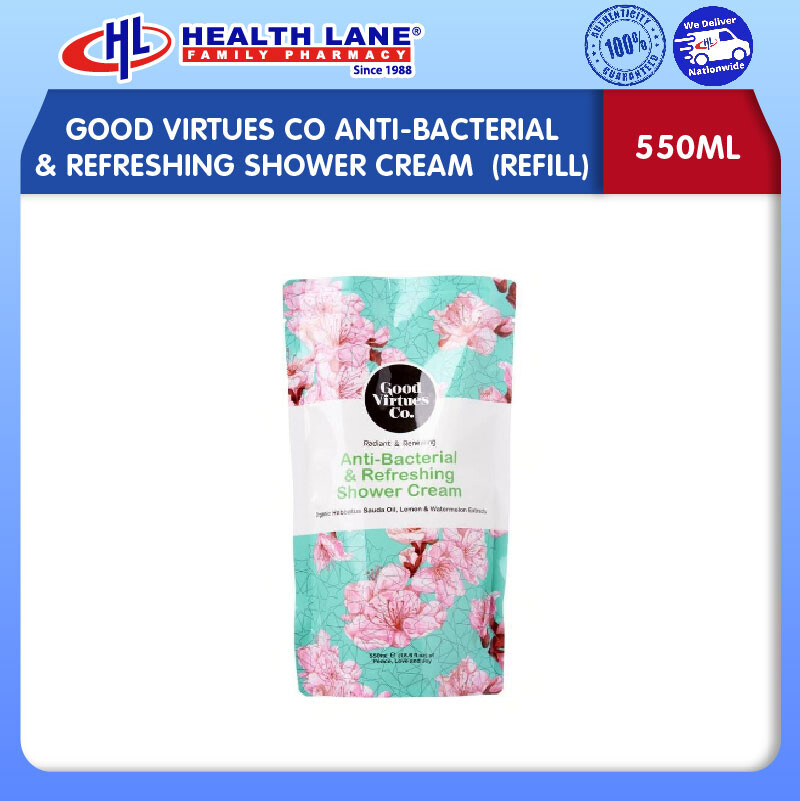 GOOD VIRTUES CO ANTI-BACTERIAL & REFRESHING SHOWER KRIM-LEMON & WATERMELON (REFILL) (550ML)